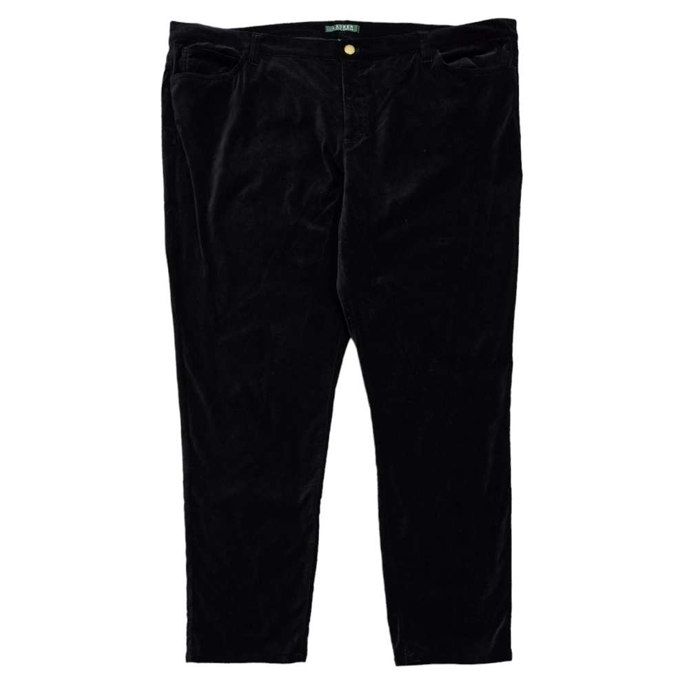 Lauren Ralph Lauren Black Velvet Slim Skinny Pants Holiday Party
